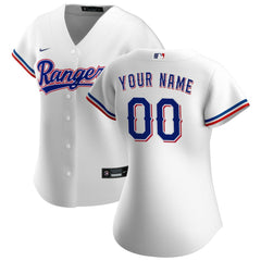 MLB Texas Rangers Nike Women's Home Replica Custom Jersey - White