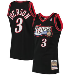 NBA Allen Iverson Philadelphia 76ers 1997/98 Hardwood Classics Authentic Jersey - Black