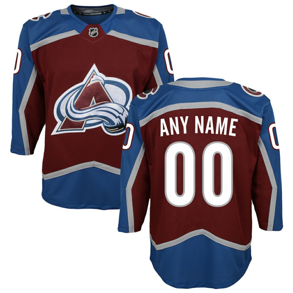 NHL Colorado Avalanche Youth Home Premier Custom Jersey - Burgundy