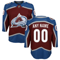 NHL Colorado Avalanche Youth Home Premier Custom Jersey - Burgundy