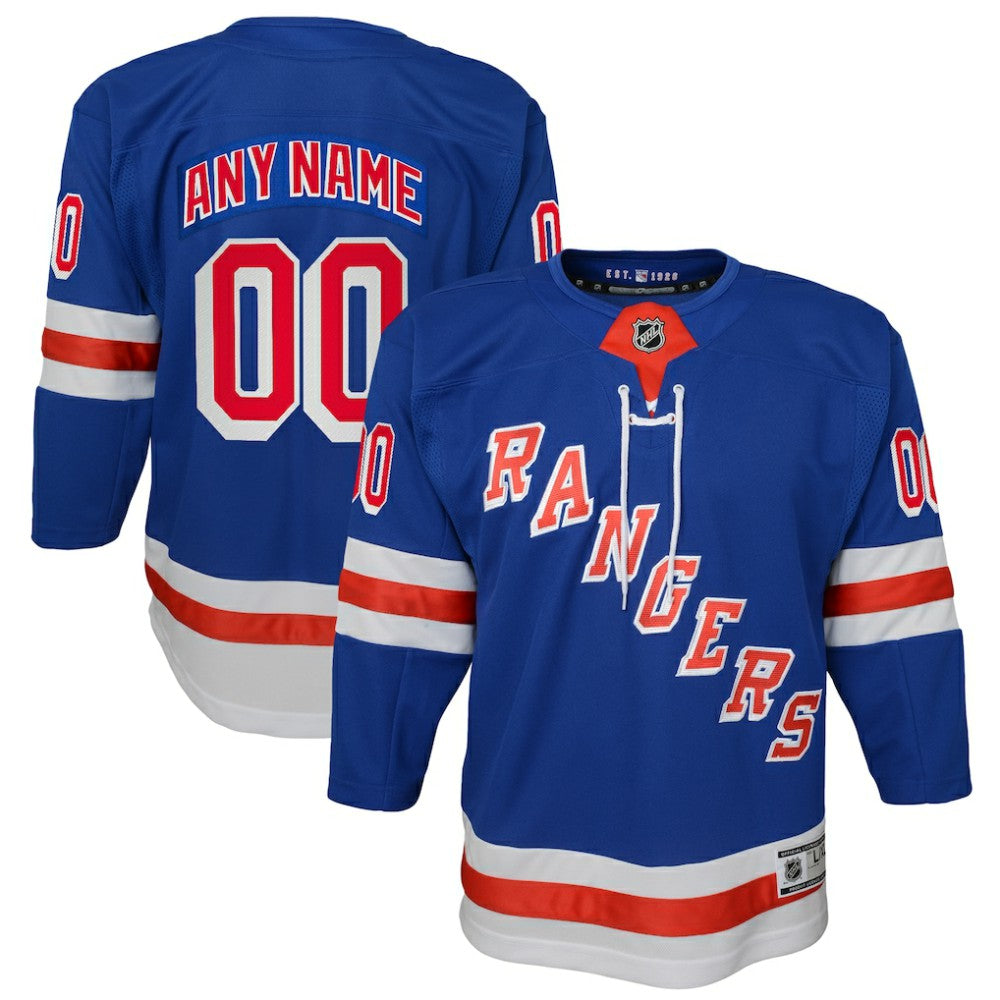 NHL New York Rangers Youth Home Premier Custom Jersey - Blue