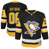 NHL,Custom Pittsburgh Penguins Youth Home Premier Custom Jersey - Black