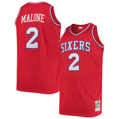 NBA Moses Malone Philadelphia 76ers 1982/83 Big & Tall Hardwood Classics Swingman Jersey - Red