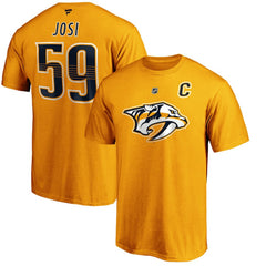NHL Roman Josi Nashville Predators Fanatics Authentic Stack Player Name & Number T-Shirt - Gold