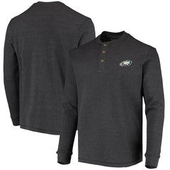 Philadelphia Eagles Dunbrooke Logo Maverick Thermal Henley Long Sleeve T-Shirt Charcoal