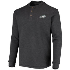 Philadelphia Eagles Dunbrooke Logo Maverick Thermal Henley Long Sleeve T-Shirt Charcoal
