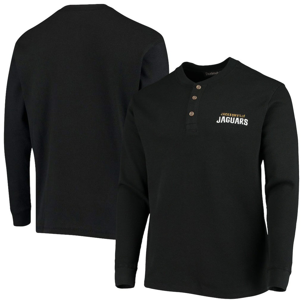 Jacksonville Jaguars Dunbrooke Logo Maverick Thermal Henley Long Sleeve T-Shirt Black