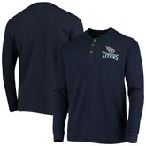 Tennessee Titans Dunbrooke Logo Maverick Thermal Henley Long Sleeve T-Shirt Navy