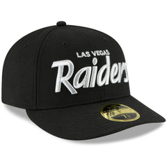 Las Vegas Raiders New Era Omaha Script Low Profile 59FIFTY Fitted Hat Black