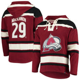 NHL Nathan MacKinnon Colorado Avalanche '47 Player Name & Number Lacer Pullover Hoodie - Burgundy
