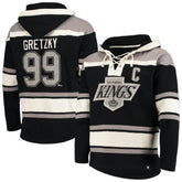 NHL Wayne Gretzky Los Angeles Kings '47 Retired Player Name & Number Lacer Pullover Hoodie - Black