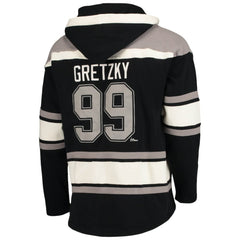 NHL Wayne Gretzky Los Angeles Kings '47 Retired Player Name & Number Lacer Pullover Hoodie - Black