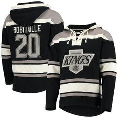 NHL Luc Robitaille Los Angeles Kings '47 Retired Player Name & Number Lacer Pullover Hoodie - Black