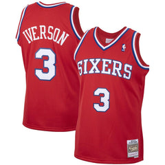 NBA Allen Iverson Philadelphia 76ers 2002/03 Hardwood Classics Swingman Jersey - Red