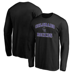 Men's Black Colorado Rockies Team Heart & Soul Long Sleeve T-Shirt T-shirts