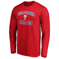 Men's Red Philadelphia Phillies Team Heart & Soul Long Sleeve T-Shirt T-shirts