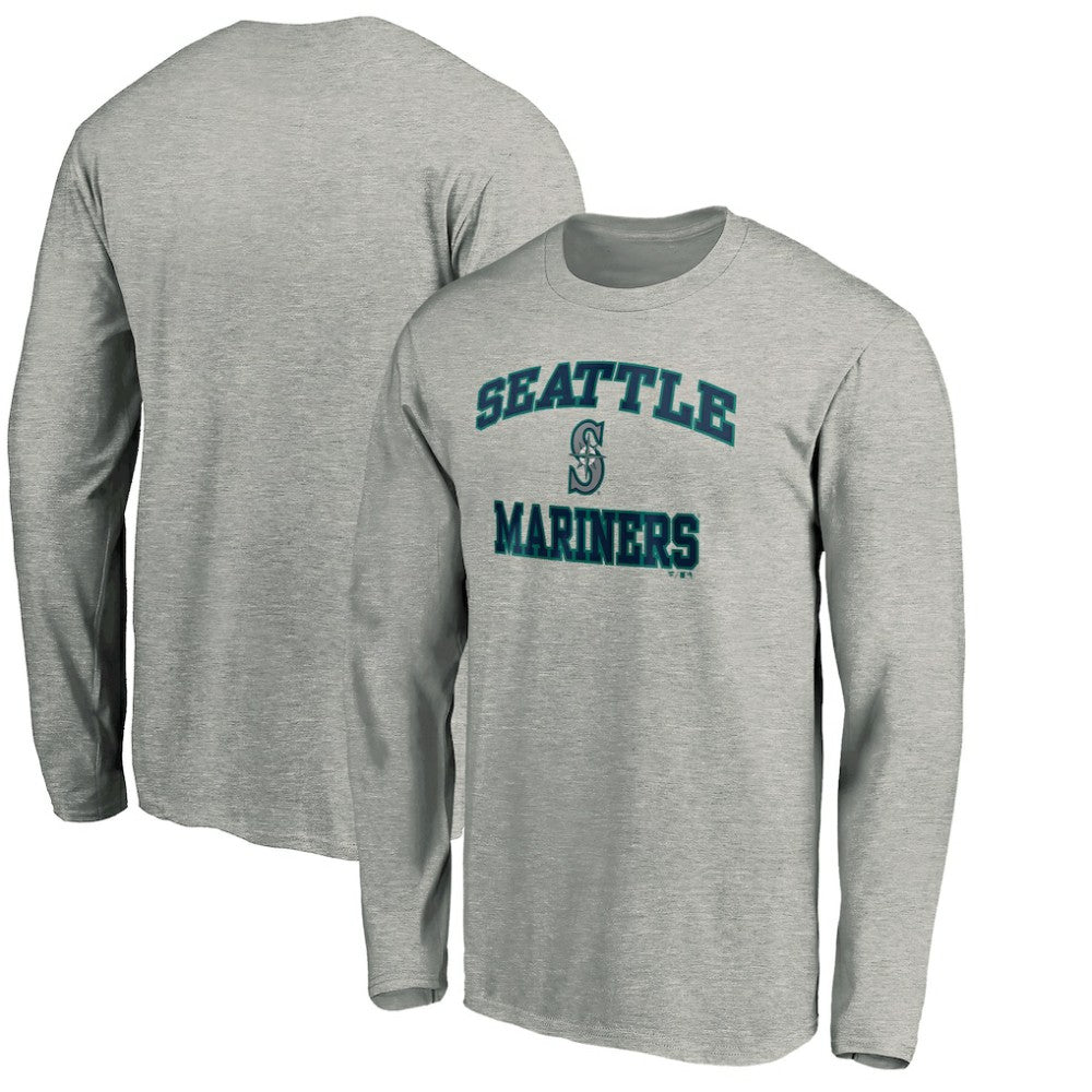 Seattle Mariners Team Heart & Soul Long Sleeve T-Shirt - Heathered Gray T-shirts