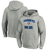 Toronto Blue Jays Fanatics MTO Label Heart & Soul Pullover Hoodie - Heather Gray Hoodies