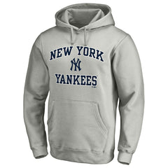 New York Yankees Fanatics MTO Label Heart & Soul Pullover Hoodie - Heather Gray Hoodies