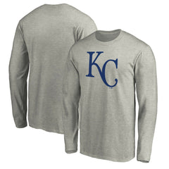 Kansas City Royals Official Team Logo Long Sleeve T-Shirt - Heather Gray T-shirts