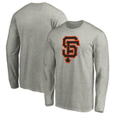 San Francisco Giants Official Team Logo Long Sleeve T-Shirt - Heather Gray T-shirts