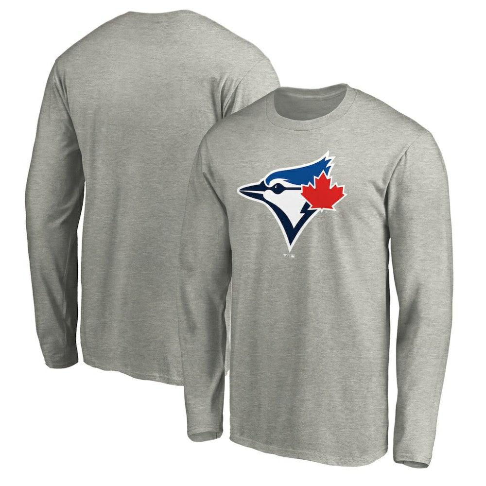 Toronto Blue Jays Official Team Logo Long Sleeve T-Shirt - Heather Gray T-shirts
