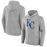 Kansas City Royals Official Logo Fitted Pullover Hoodie - Heather Gray Hoodies