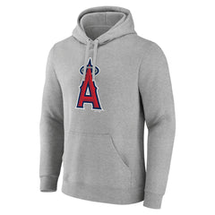 Los Angeles Angels Official Logo Fitted Pullover Hoodie - Heather Gray Hoodies