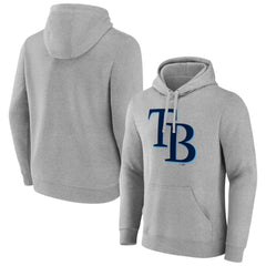 Tampa Bay Rays Official Logo Fitted Pullover Hoodie - Heather Gray Hoodies