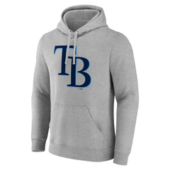 Tampa Bay Rays Official Logo Fitted Pullover Hoodie - Heather Gray Hoodies