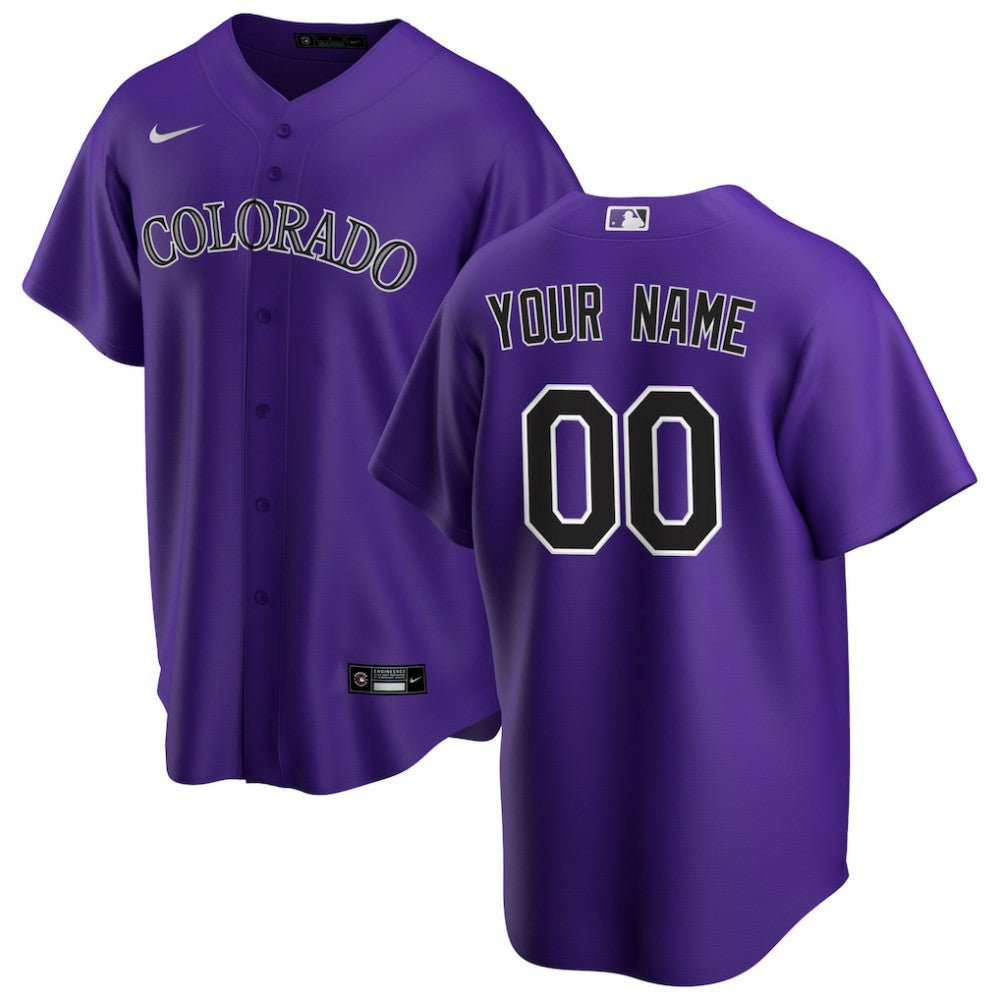 MLB Colorado Rockies Nike Alternate Replica Custom Jersey - Purple