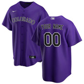 MLB Colorado Rockies Nike Alternate Replica Custom Jersey - Purple