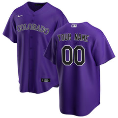 MLB Colorado Rockies Nike Alternate Replica Custom Jersey - Purple