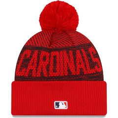 St. Louis Cardinals New Era Authentic Collection Sport Cuffed Knit Hat with Pom - Red Hats