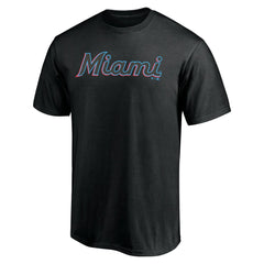 Miami Marlins Official Wordmark T-Shirt - Black T-shirts