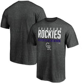 Colorado Rockies Win Stripe Logo T-Shirt - Charcoal T-shirts