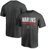 Miami Marlins Win Stripe Logo T-Shirt II - Charcoal T-shirts