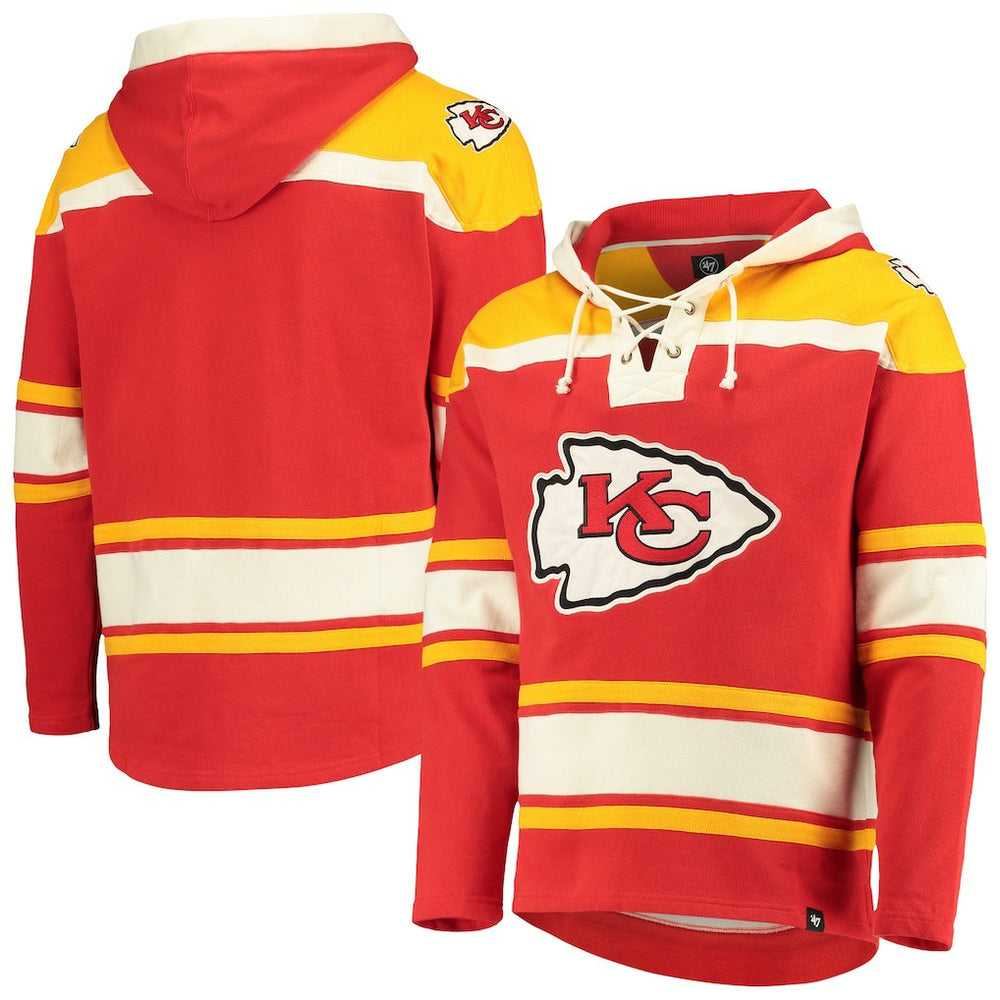 Kansas City Chiefs '47 Lacer V-Neck Pullover Hoodie Red/Gold