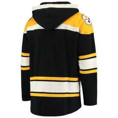 Pittsburgh Steelers '47 Lacer V-Neck Pullover Hoodie Black/Gold