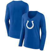 Indianapolis Colts Women's Primary Team Logo Long Sleeve V-Neck T-Shirt Royal