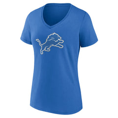 Detroit Lions Women's Primary Team Logo V-Neck T-Shirt Blue