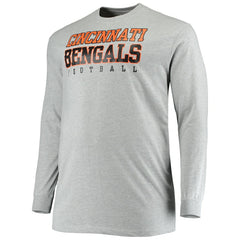 Cincinnati Bengals Big & Tall Practice Long Sleeve T-Shirt Heathered Gray