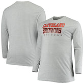 Cleveland Browns Big & Tall Practice Long Sleeve T-Shirt Heathered Gray
