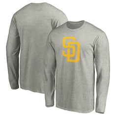 San Diego Padres Official Team Logo Long Sleeve T-Shirt - Heather Gray T-shirts
