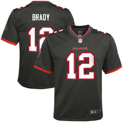 NFL Tom Brady Tampa Bay Buccaneers Youth Alternate Game Jersey - Pewter