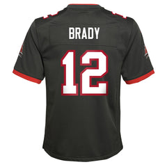 NFL Tom Brady Tampa Bay Buccaneers Youth Alternate Game Jersey - Pewter