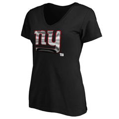 New York Giants Women's Midnight Mascot Logo V-Neck T-Shirt Black