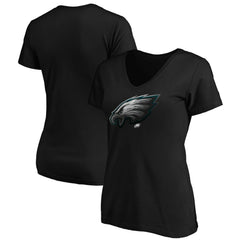 Philadelphia Eagles Women's Midnight Mascot Logo V-Neck T-Shirt Black