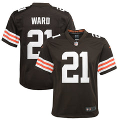 NFL Denzel Ward Cleveland Browns Youth Game Jersey - Brown