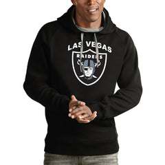 Las Vegas Raiders Antigua Team Victory Pullover Hoodie Black